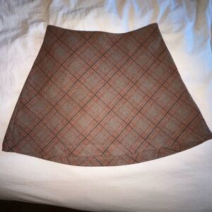 Princess Polly Plaid Fike Mini Skirt in Brown